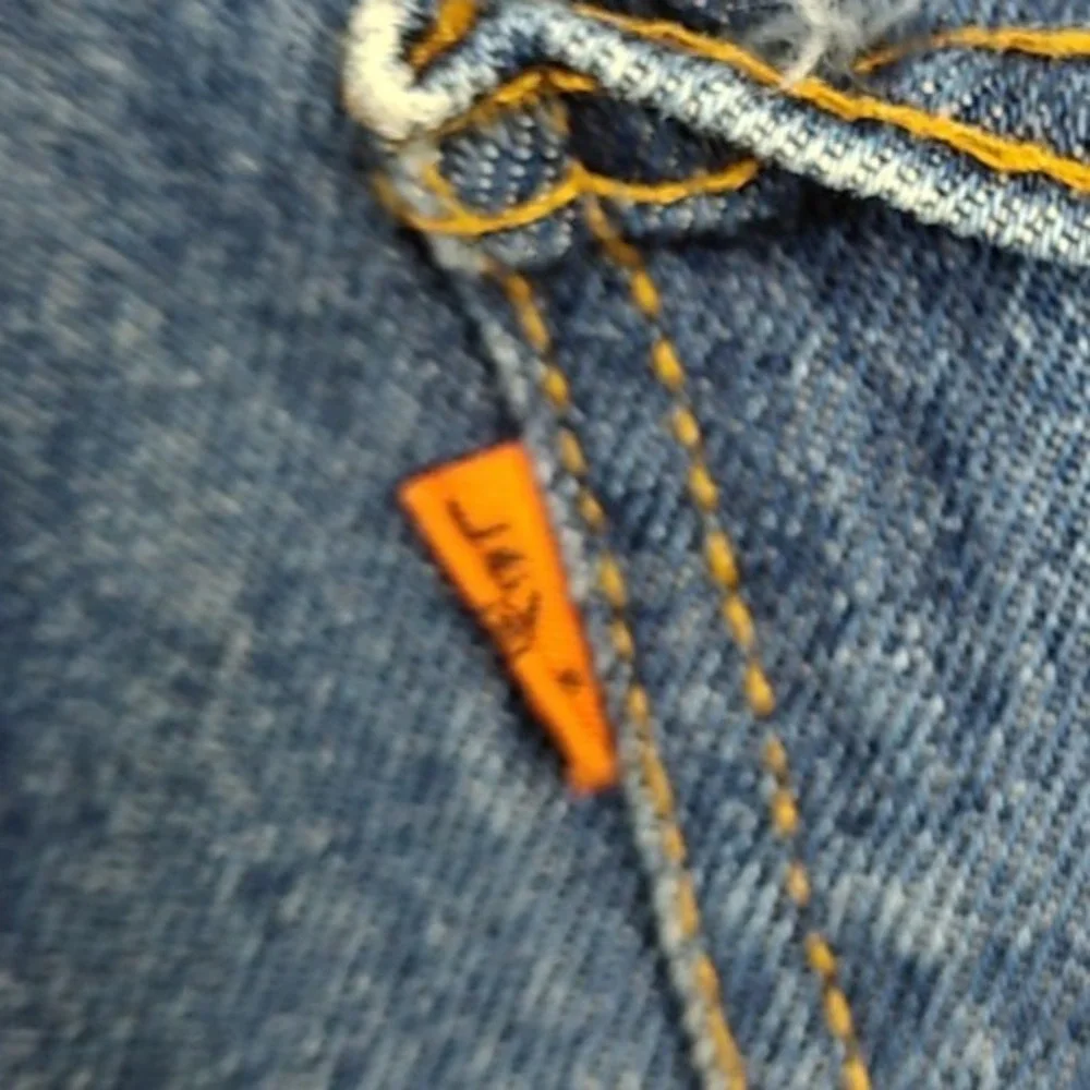 VTG Levis Jeans Mens‎ 36x34 Blue Denim 517 Bootcut Orange Tab USA 90s Talon Zip